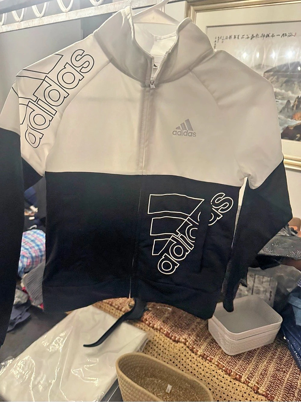 adidas Color Block Zip Jersey Size Medium Like New